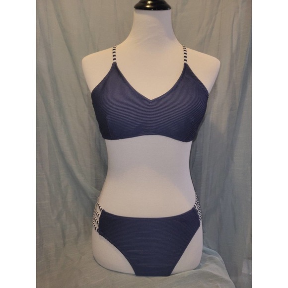 bikini xl navy blue and white strappy - Picture 1 of 3